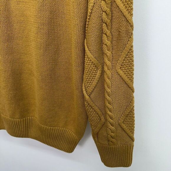 Lavane New York Women’s Marigold Mustard Yellow Chunky 3D Fisherman Knit Turtlen - Picture 8 of 15